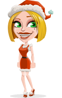 Santa Girl Cartoon Vector Character AKA Clausette Jingle